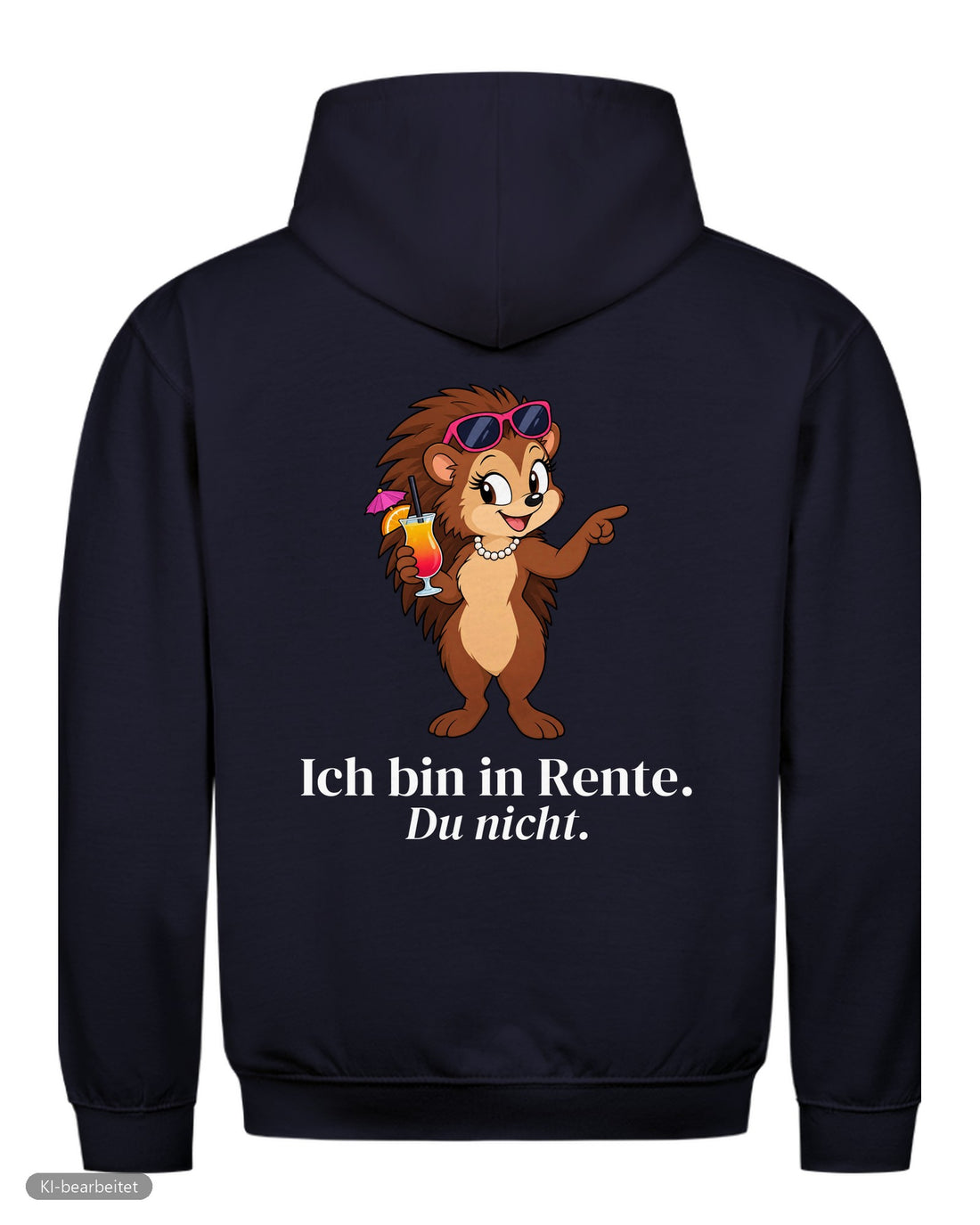 Ich bin in Rente, du nicht Partnerlook Hoodies: Rückendruck, Hoodie für sie in Navy