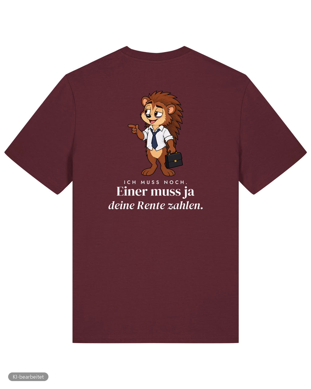 Ich bin in Rente, du nicht Partnerlook T-Shirts: Rückendruck, Shirt für ihn in Burgunder