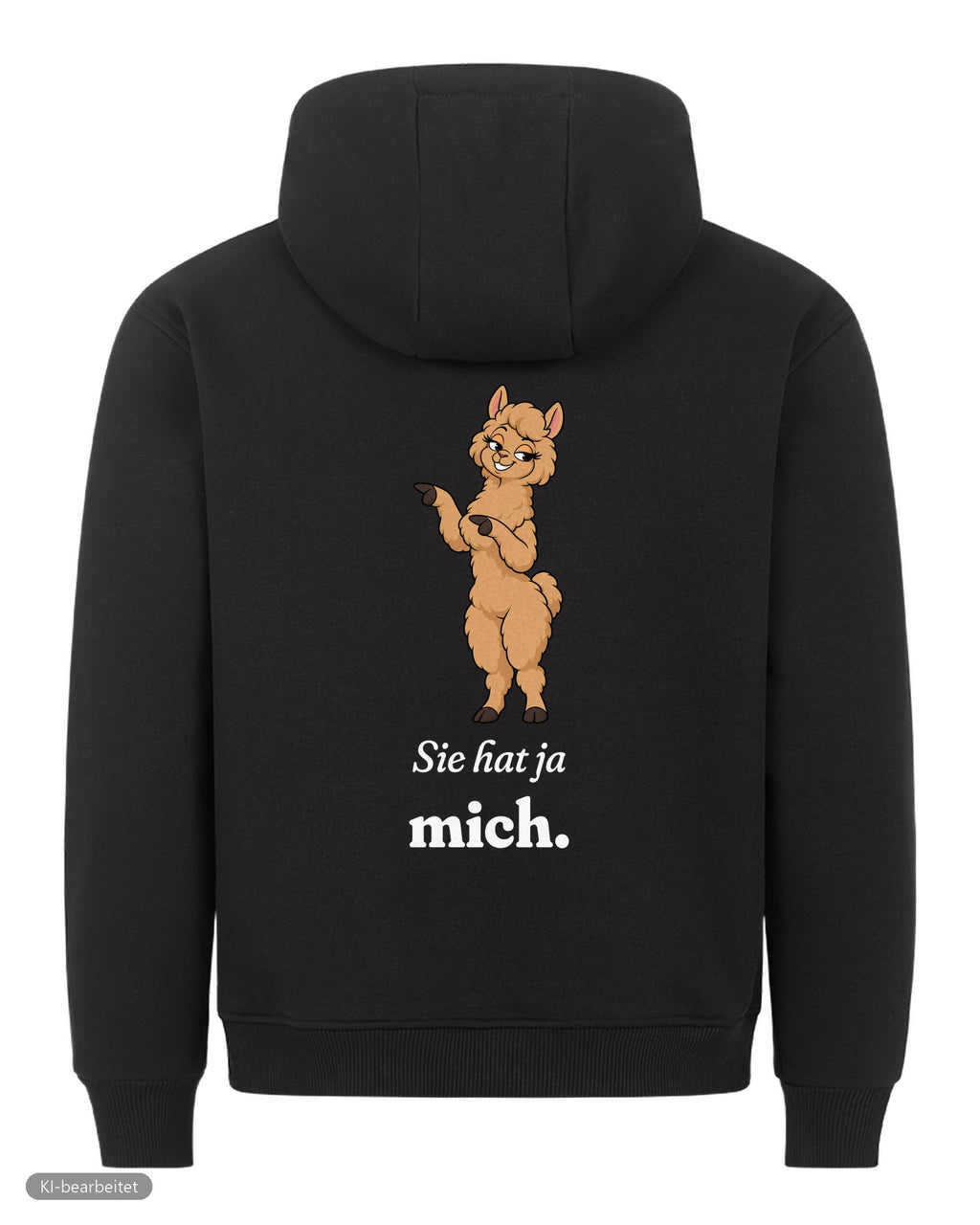 Keine Therapie, sie hat ja mich Partnerlook Hoodies: Rückendruck, Hoodie für ihn in Schwarz