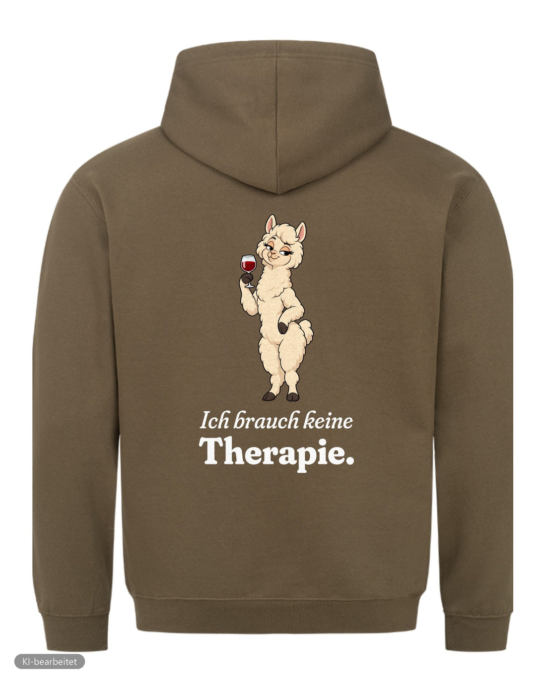 Keine Therapie, sie hat ja mich Partnerlook Hoodies: Rückendruck, Hoodie für sie in Oliv