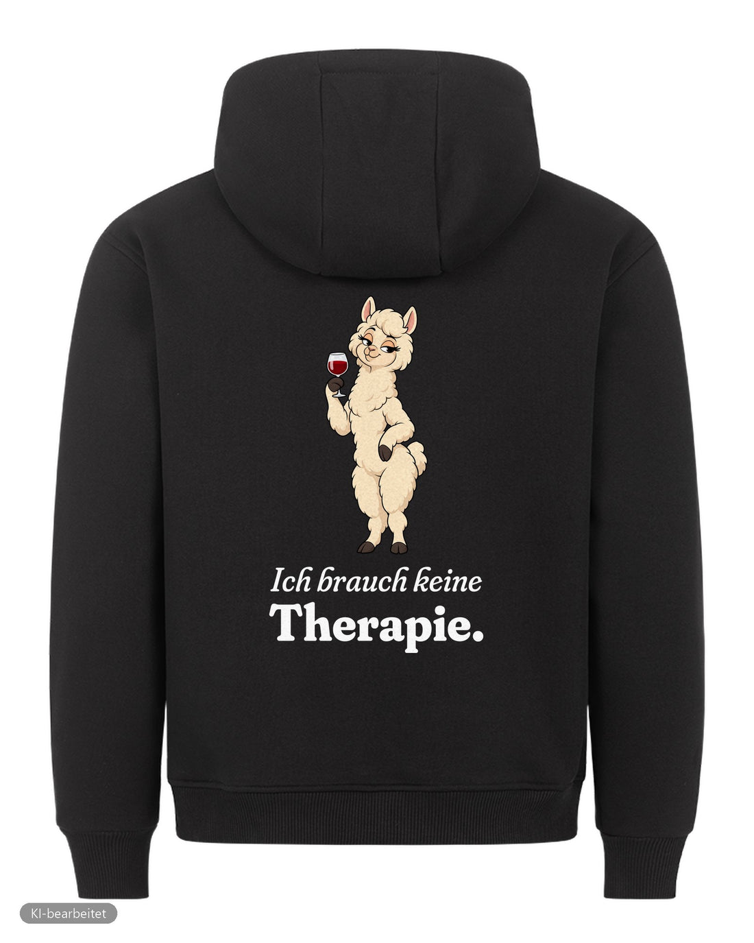 Keine Therapie, sie hat ja mich Partnerlook Hoodies: Rückendruck, Hoodie für sie in Schwarz
