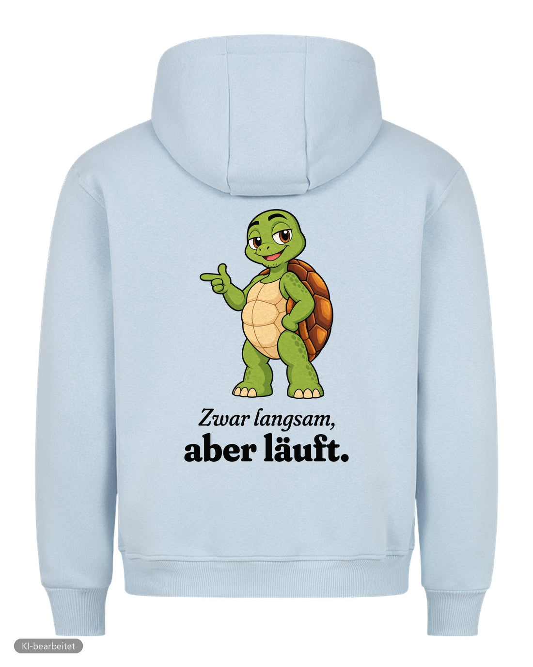 Läuft bei uns Partnerlook Hoodies: Rückendruck, Hoodie für ihn in Babyblau
