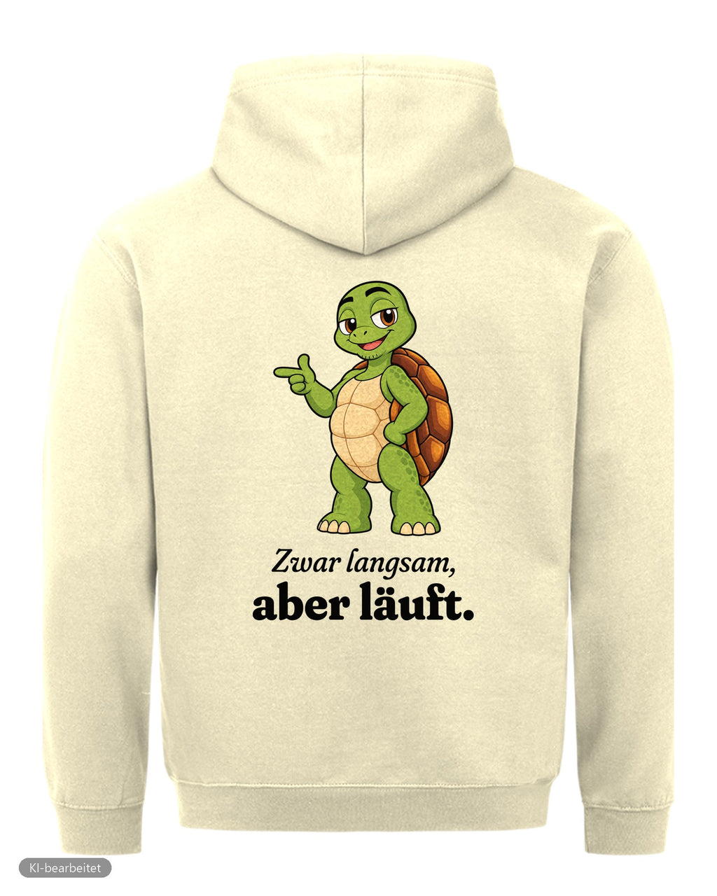 Läuft bei uns Partnerlook Hoodies: Rückendruck, Hoodie für ihn in Beige
