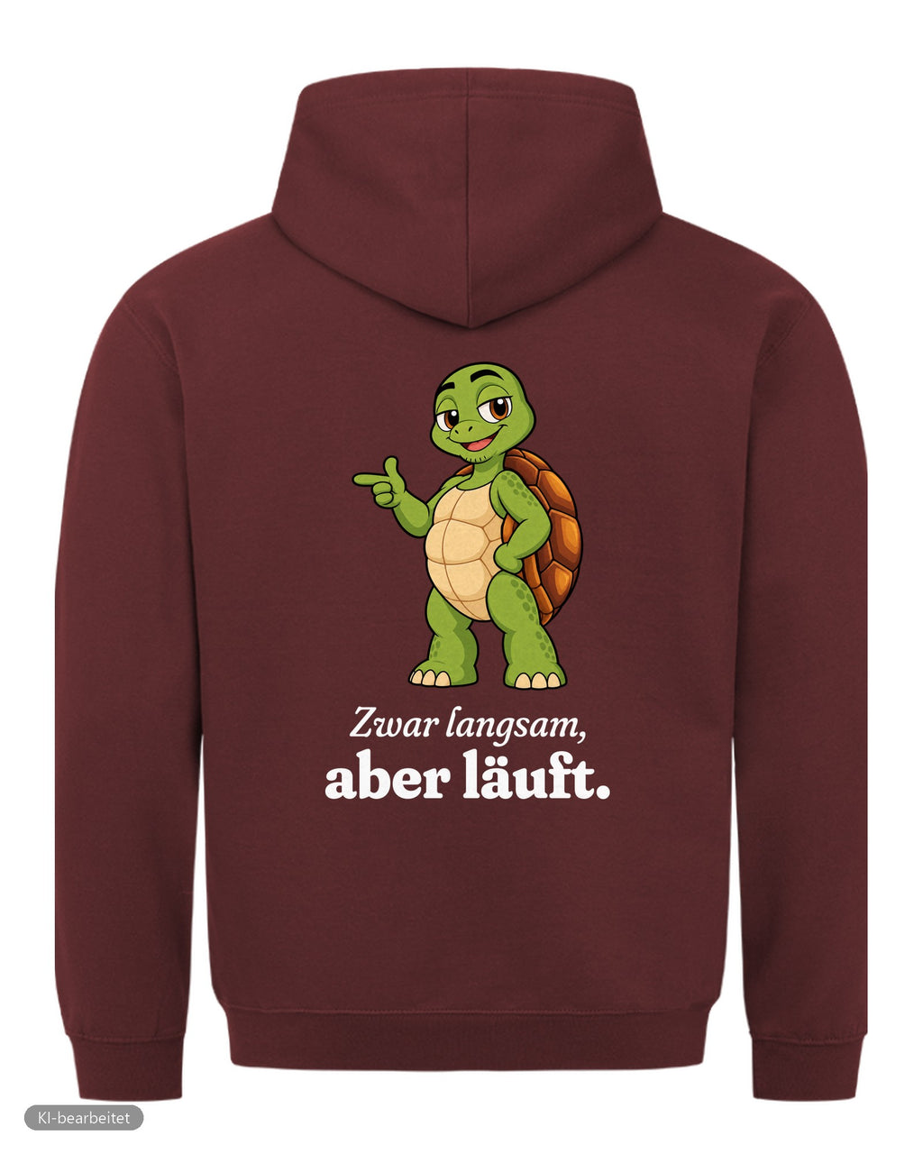 Läuft bei uns Partnerlook Hoodies: Rückendruck, Hoodie für ihn in Burgunder