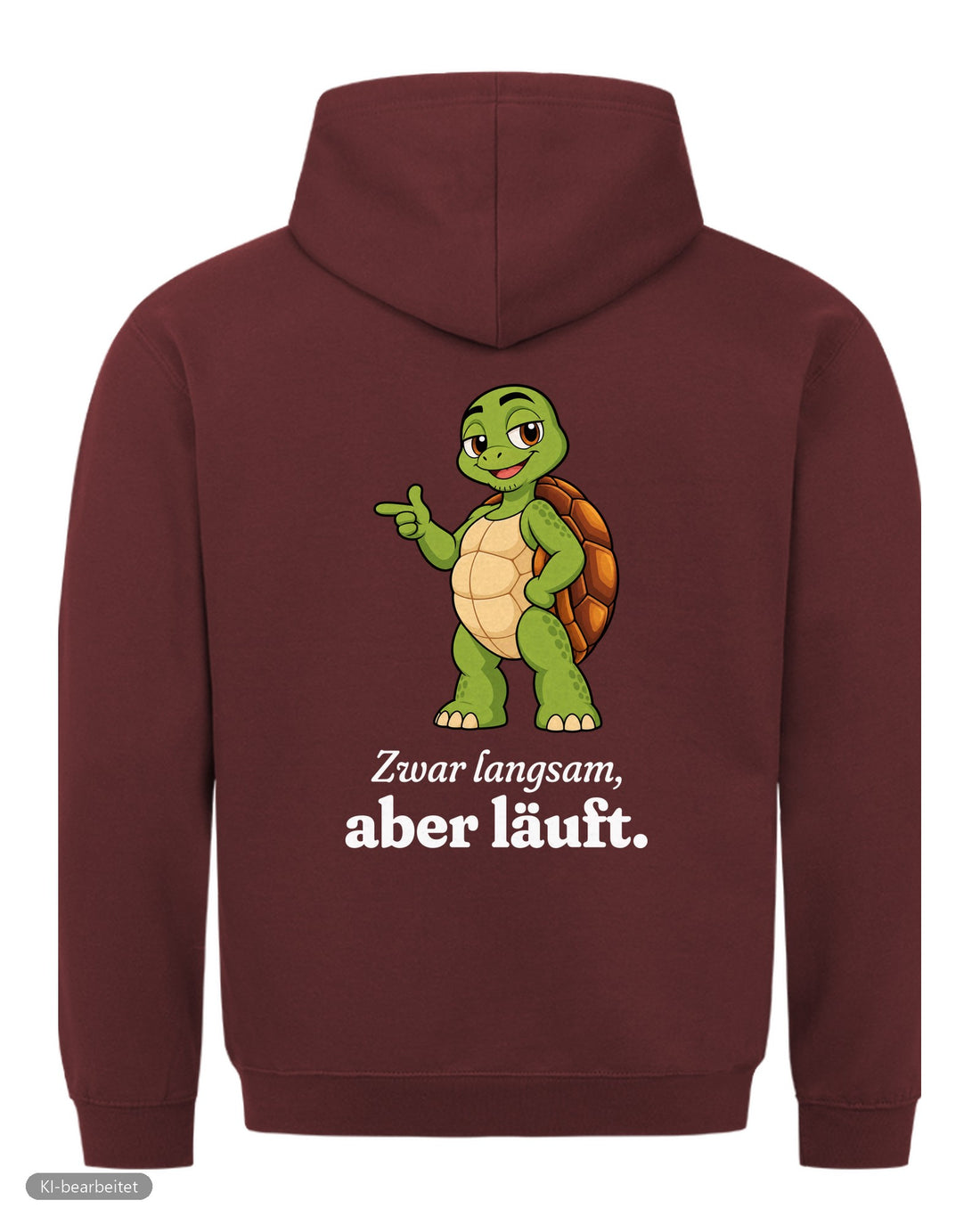Läuft bei uns Partnerlook Hoodies: Rückendruck, Hoodie für ihn in Burgunder