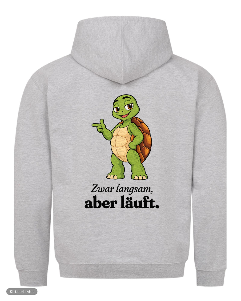 Läuft bei uns Partnerlook Hoodies: Rückendruck, Hoodie für ihn in Grau