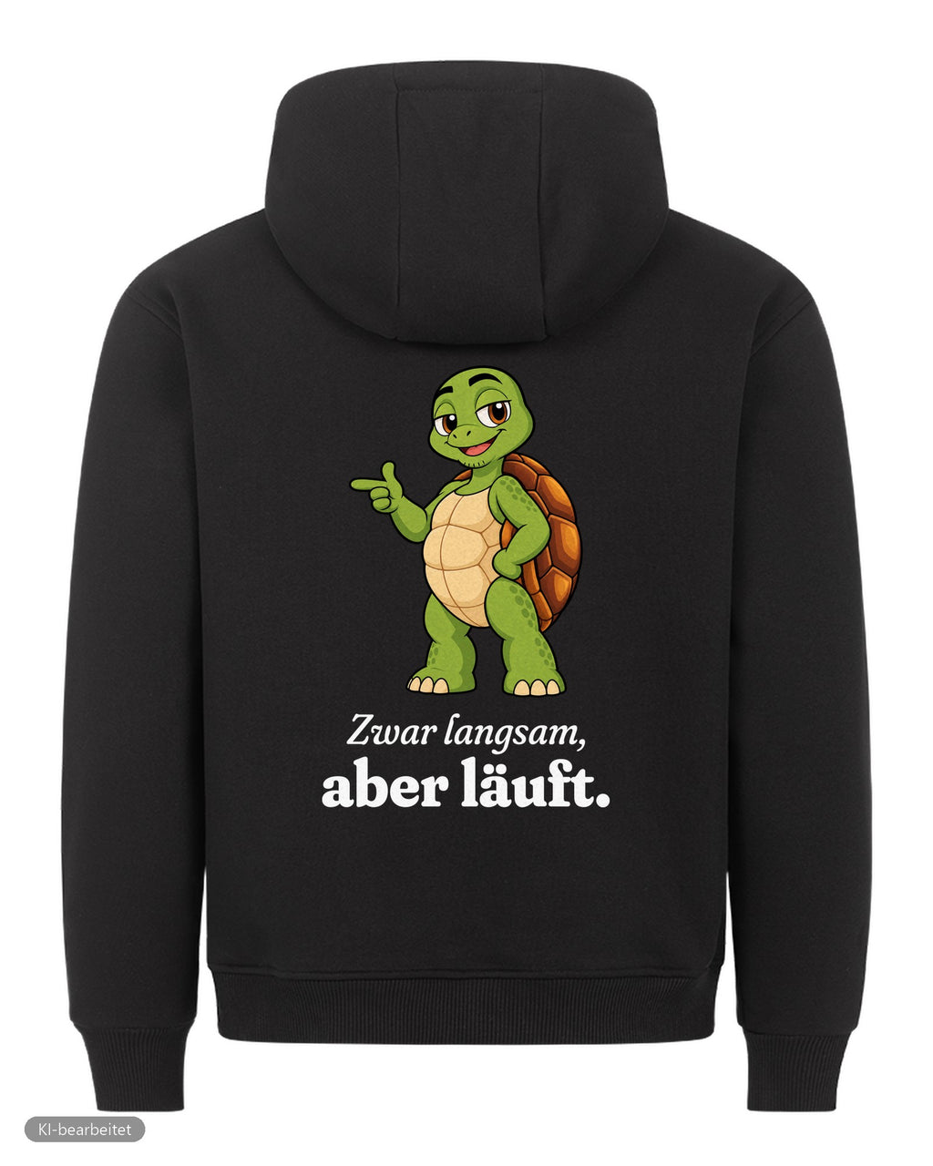 Läuft bei uns Partnerlook Hoodies: Rückendruck, Hoodie für ihn in Schwarz