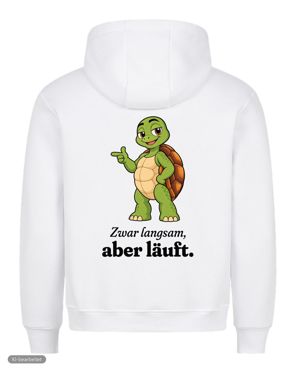 Läuft bei uns Partnerlook Hoodies: Rückendruck, Hoodie für ihn in Weiß