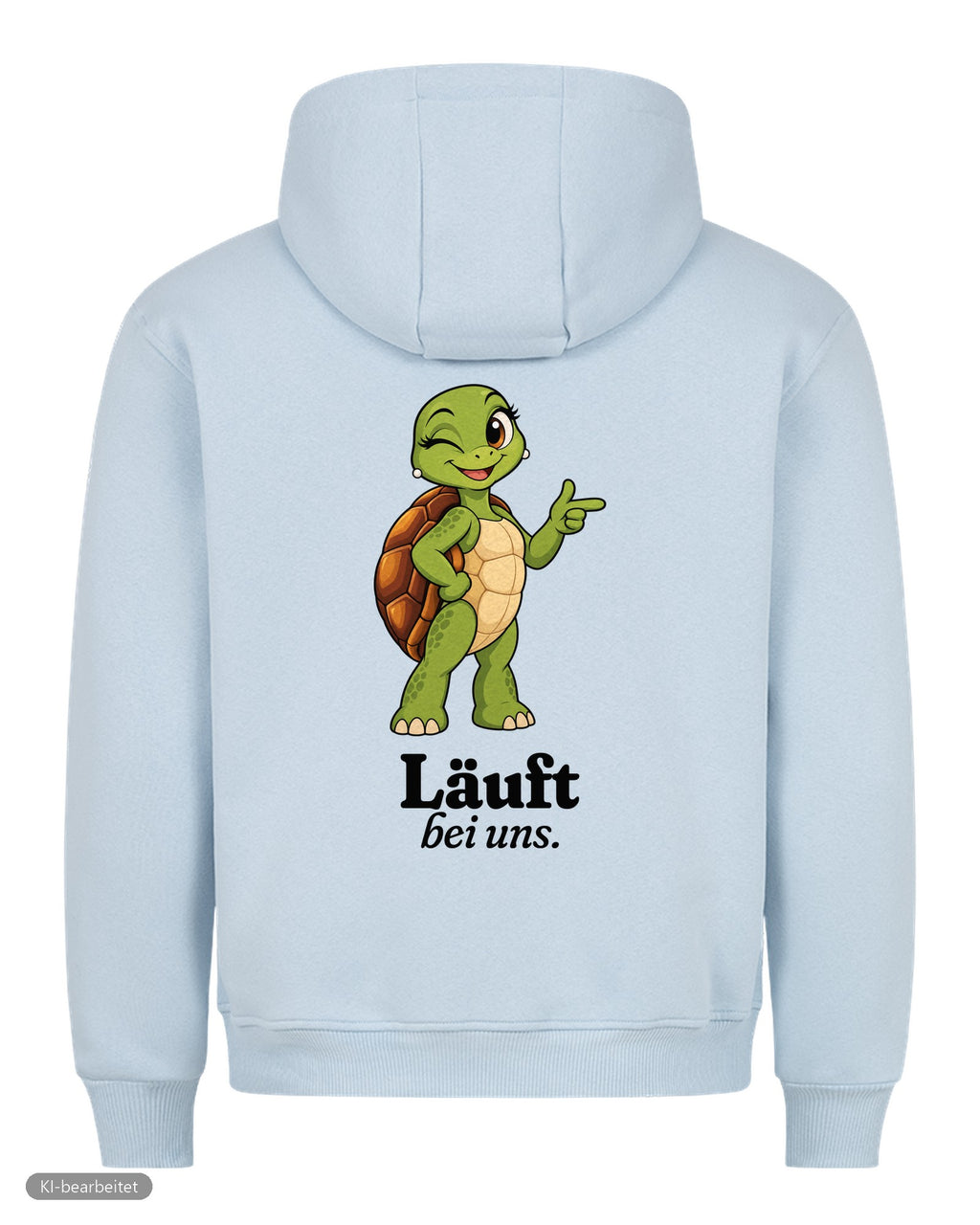 Läuft bei uns Partnerlook Hoodies: Rückendruck, Hoodie für sie in Babyblau