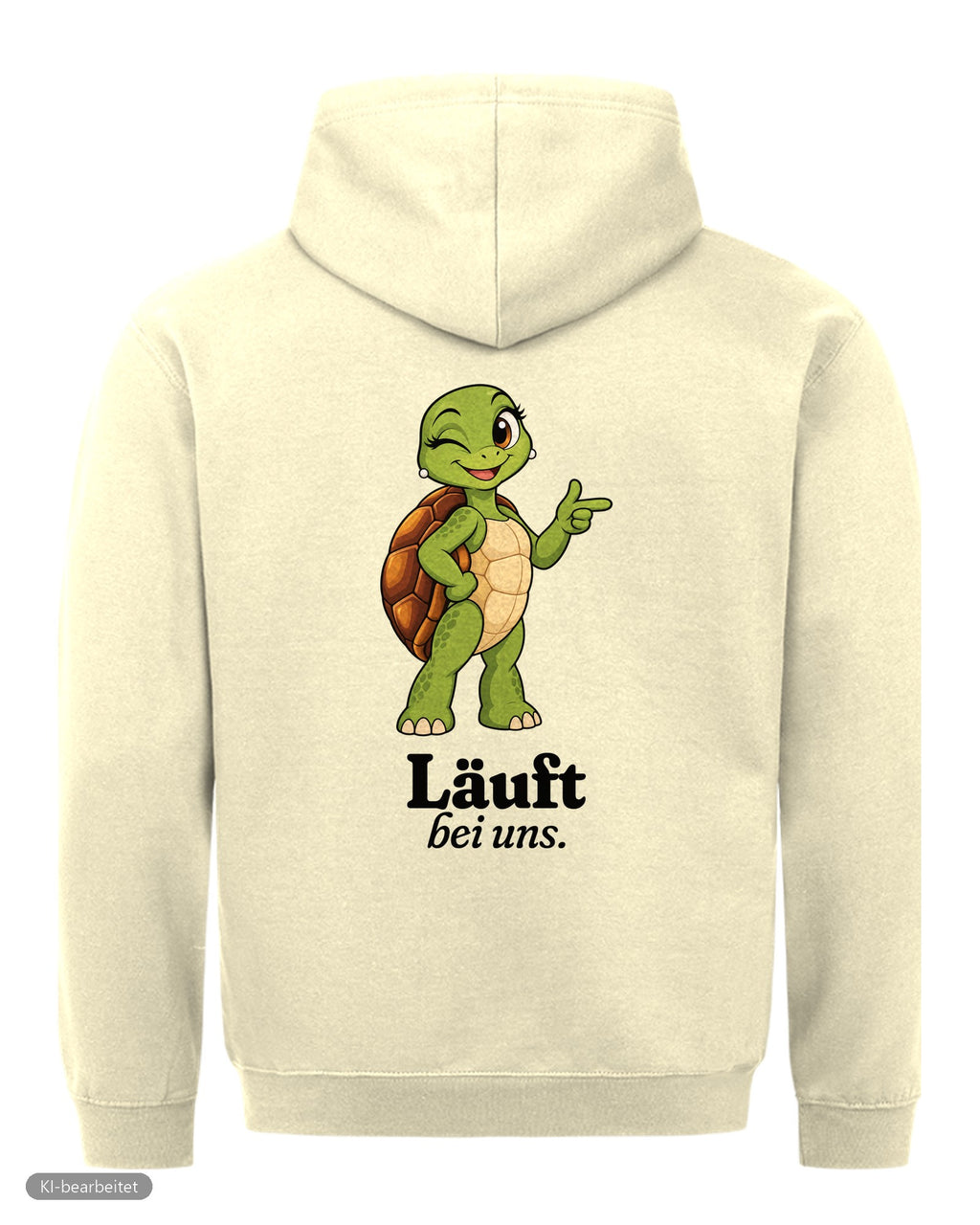 Läuft bei uns Partnerlook Hoodies: Rückendruck, Hoodie für sie in Beige