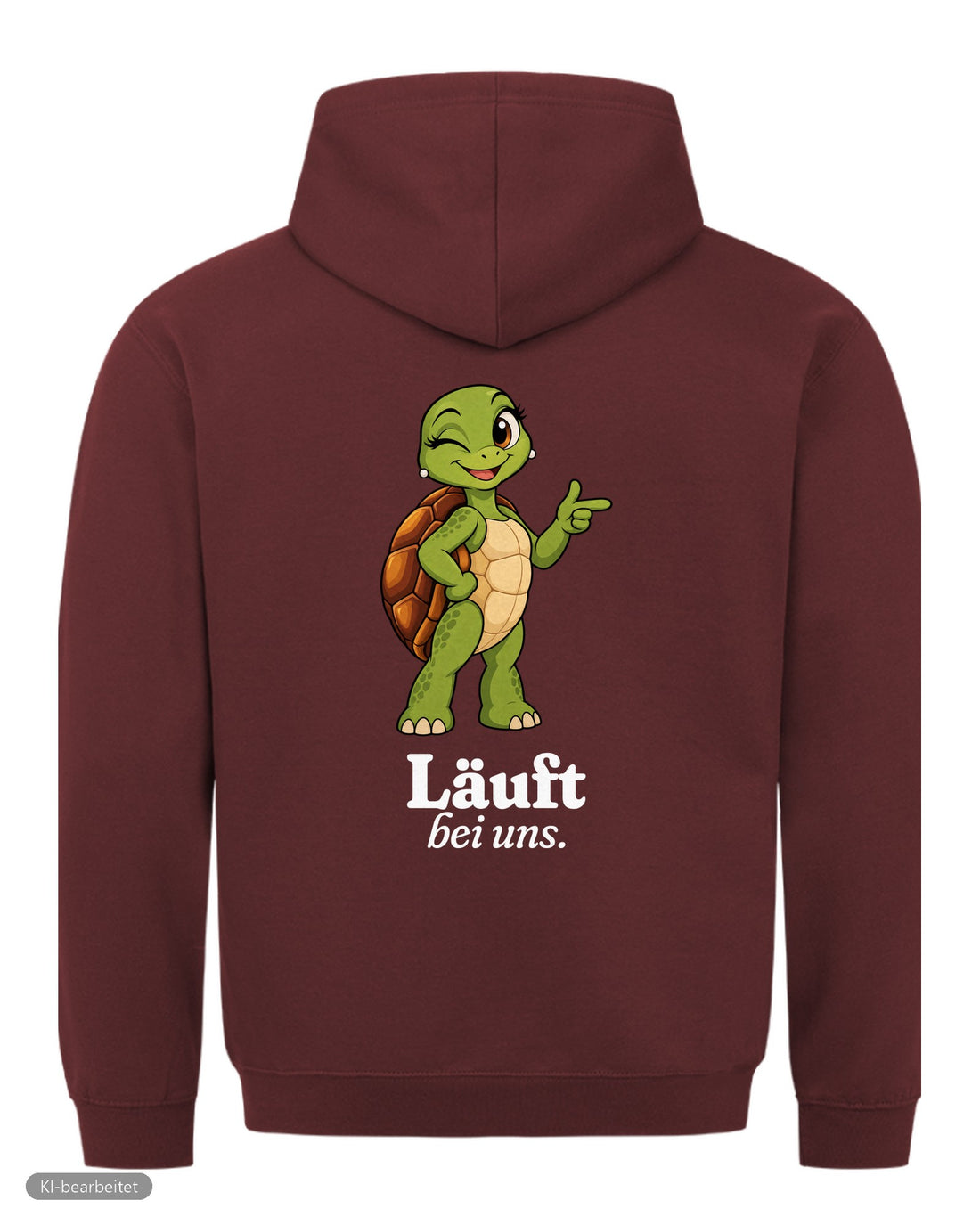 Läuft bei uns Partnerlook Hoodies: Rückendruck, Hoodie für sie in Burgunder