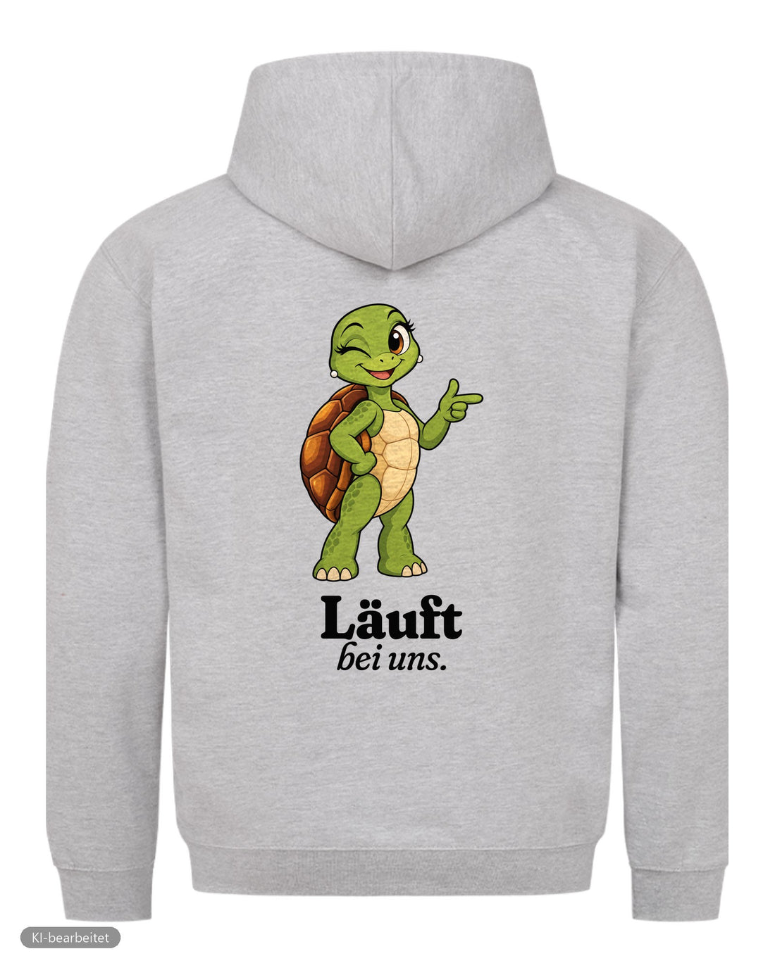 Läuft bei uns Partnerlook Hoodies: Rückendruck, Hoodie für sie in Grau