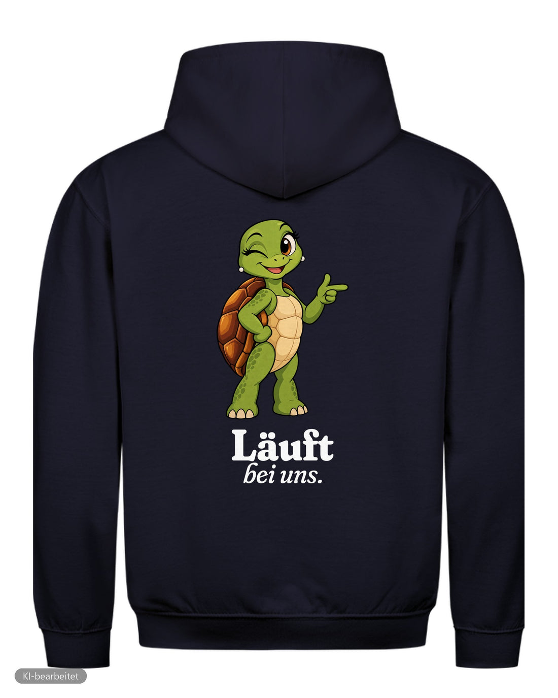 Läuft bei uns Partnerlook Hoodies: Rückendruck, Hoodie für sie in Navy