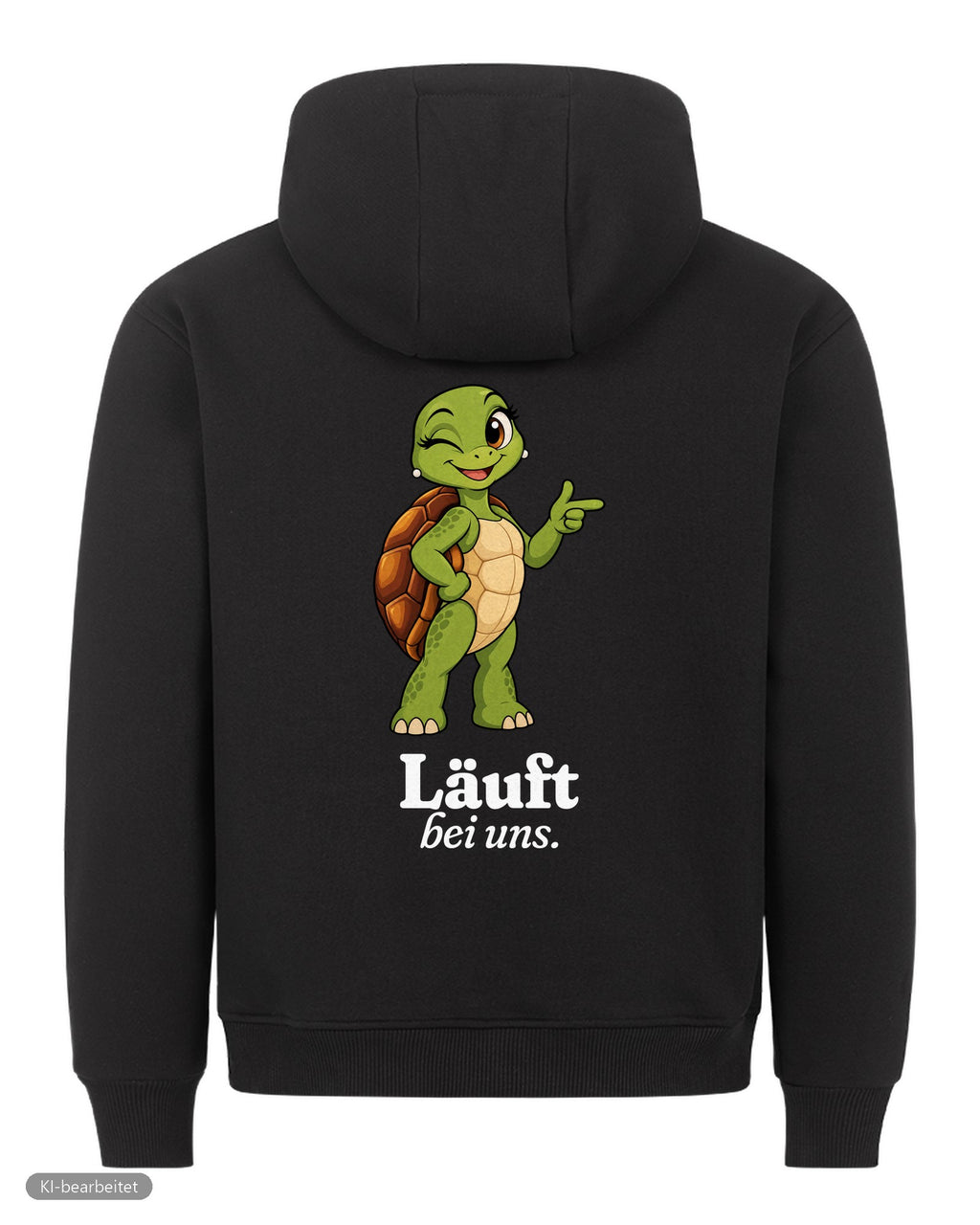 Läuft bei uns Partnerlook Hoodies: Rückendruck, Hoodie für sie in Schwarz