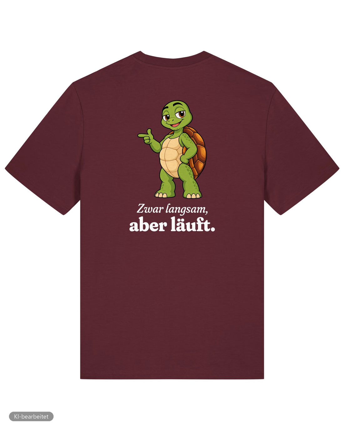 Läuft bei uns Partnerlook T-Shirts: Rückendruck, Shirt für ihn in Burgunder