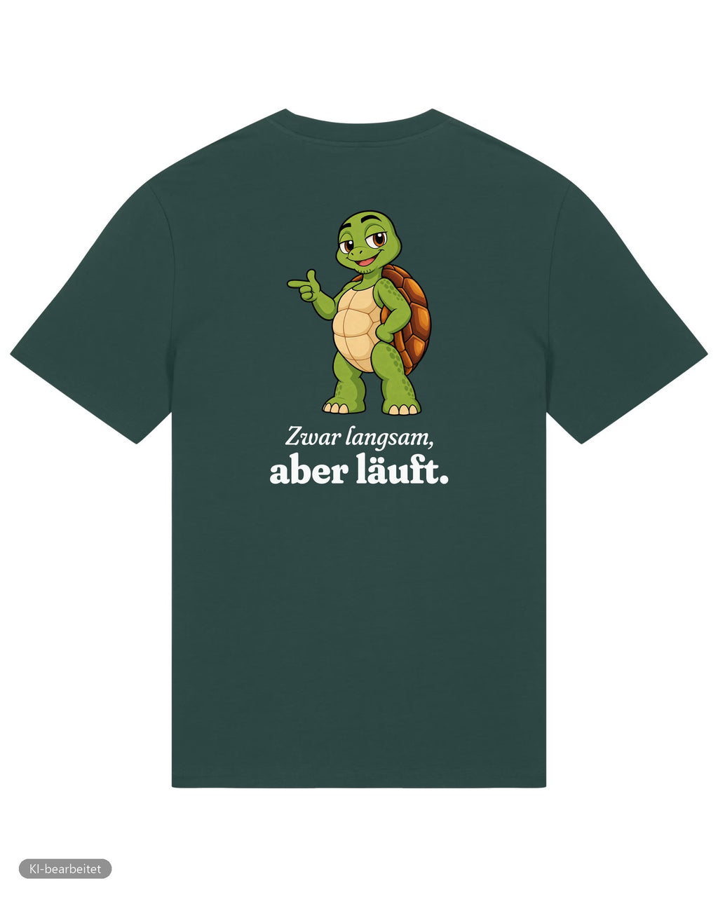 Läuft bei uns Partnerlook T-Shirts: Rückendruck, Shirt für ihn in Grün