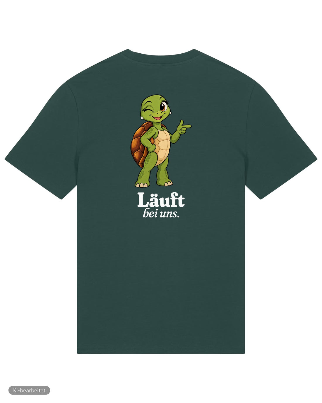 Läuft bei uns Partnerlook T-Shirts: Rückendruck, Shirt für sie in Grün