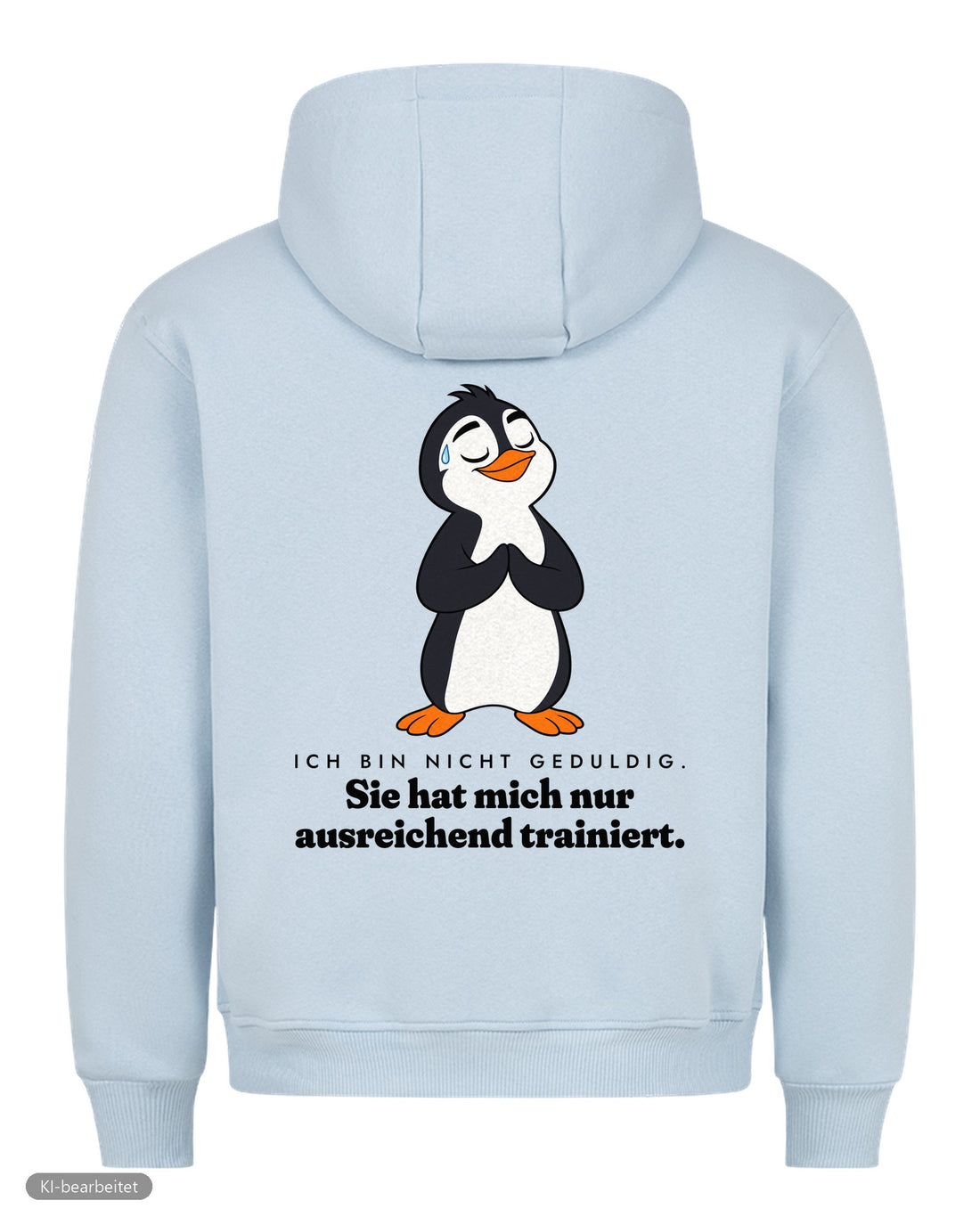 Nicht launisch, nur emotional Partnerlook Hoodies: Rückendruck, Hoodie für ihn in Babyblau