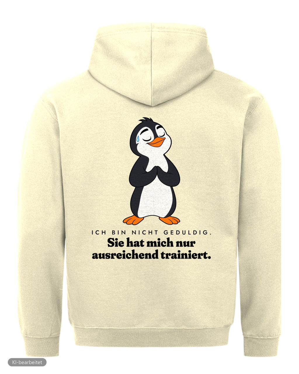 Nicht launisch, nur emotional Partnerlook Hoodies: Rückendruck, Hoodie für ihn in Beige