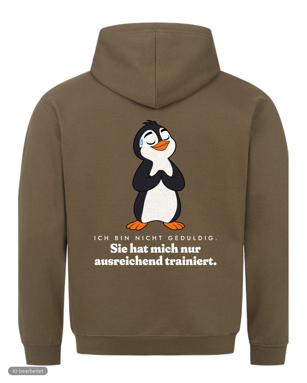 Nicht launisch, nur emotional Partnerlook Hoodies: Rückendruck, Hoodie für ihn in Oliv