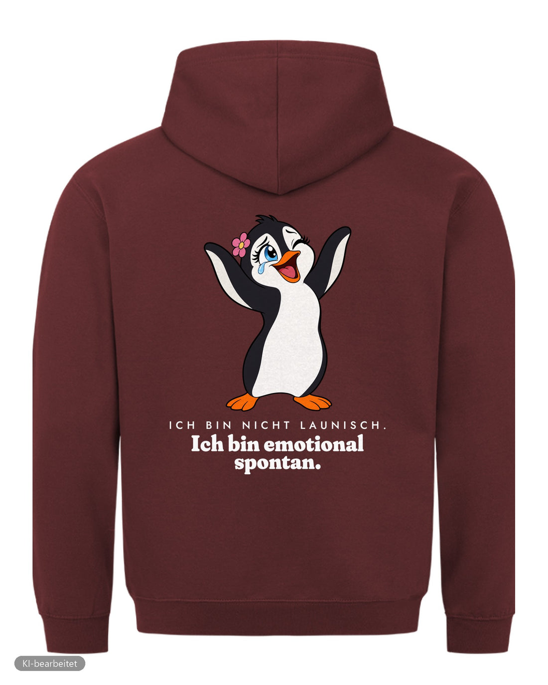 Nicht launisch, nur emotional Partnerlook Hoodies: Rückendruck, Hoodie für sie in Burgunder