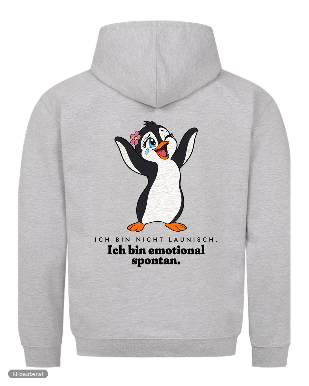 Nicht launisch, nur emotional Partnerlook Hoodies: Rückendruck, Hoodie für sie in Grau