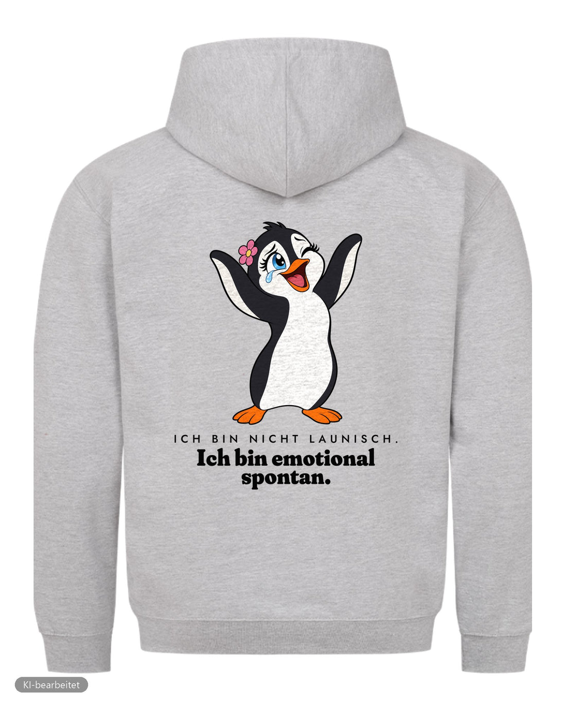 Nicht launisch, nur emotional Partnerlook Hoodies: Rückendruck, Hoodie für sie in Grau