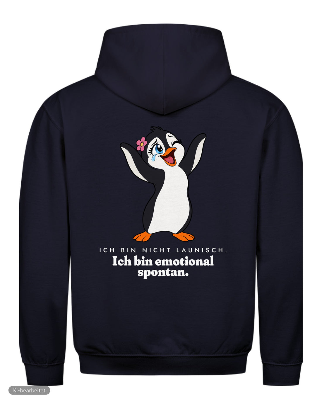 Nicht launisch, nur emotional Partnerlook Hoodies: Rückendruck, Hoodie für sie in Navy