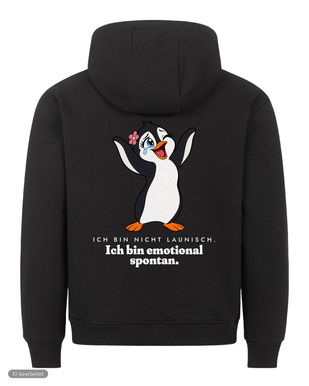 Nicht launisch, nur emotional Partnerlook Hoodies: Rückendruck, Hoodie für sie in Schwarz