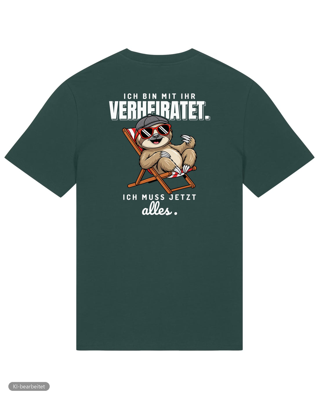 In Rente, muss jetzt alles Partnerlook T-Shirts: Rückendruck, Shirt für ihn in Grün