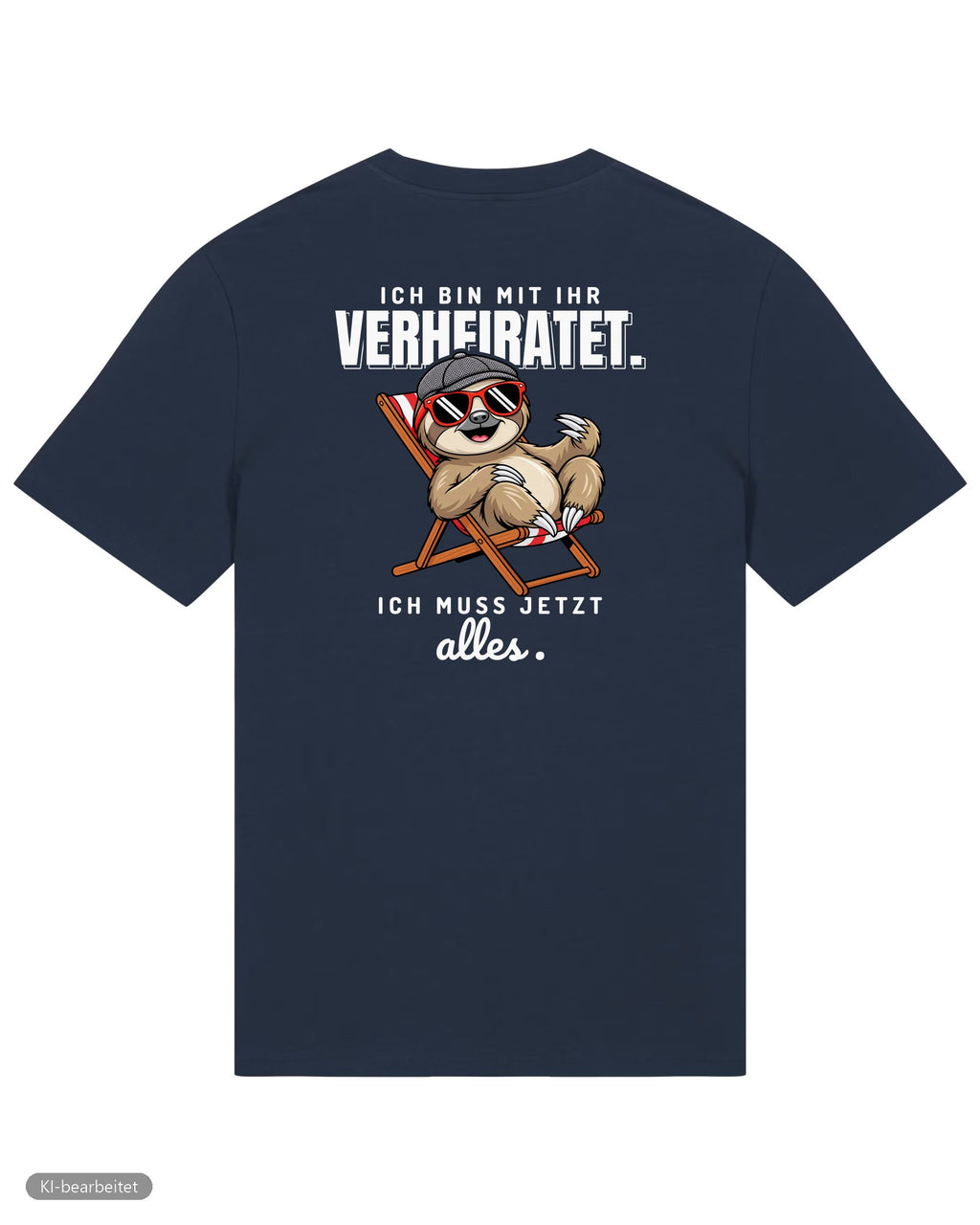 In Rente, muss jetzt alles Partnerlook T-Shirts: Rückendruck, Shirt für ihn in Navy