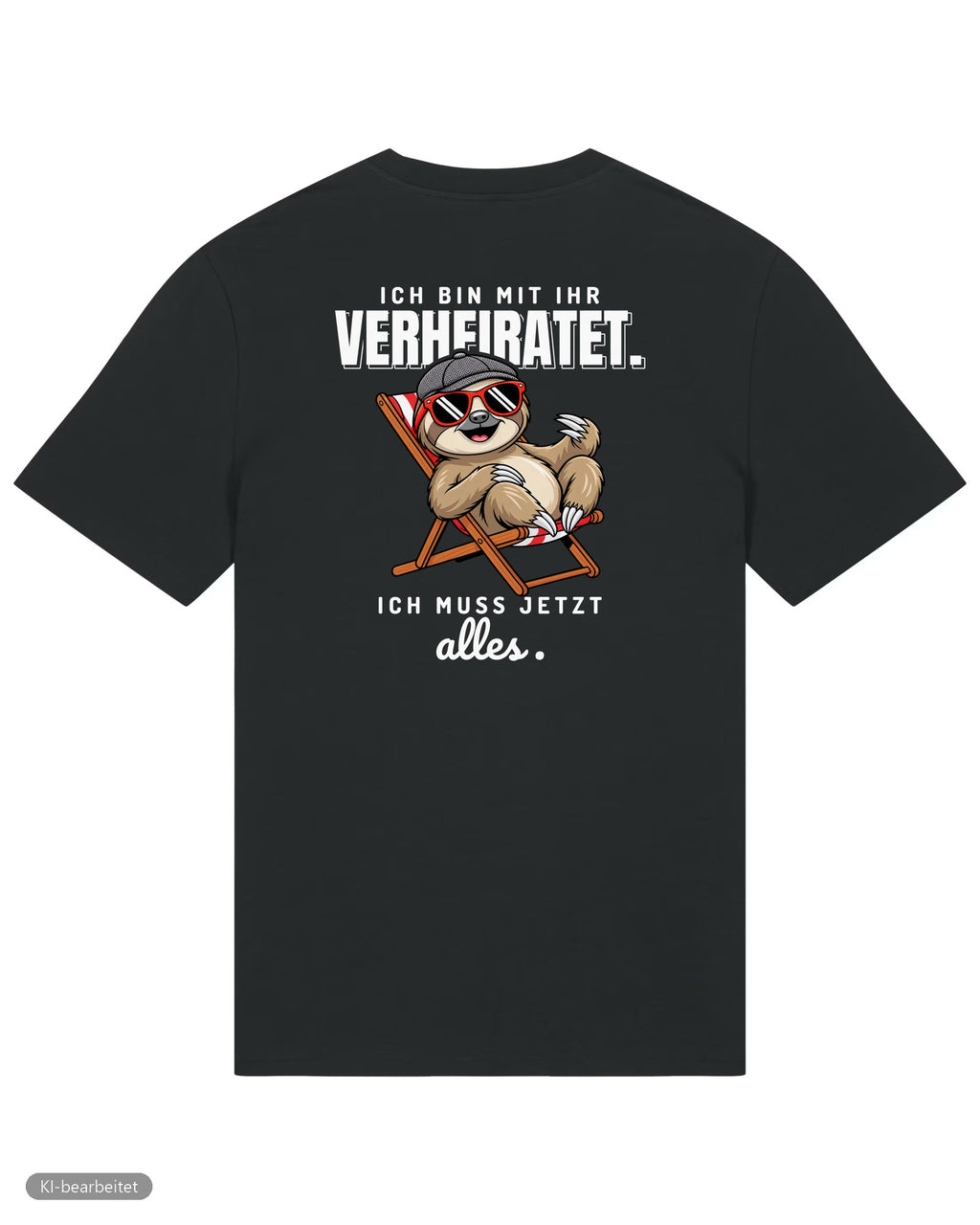 In Rente, muss jetzt alles Partnerlook T-Shirts: Rückendruck, Shirt für ihn in Schwarz