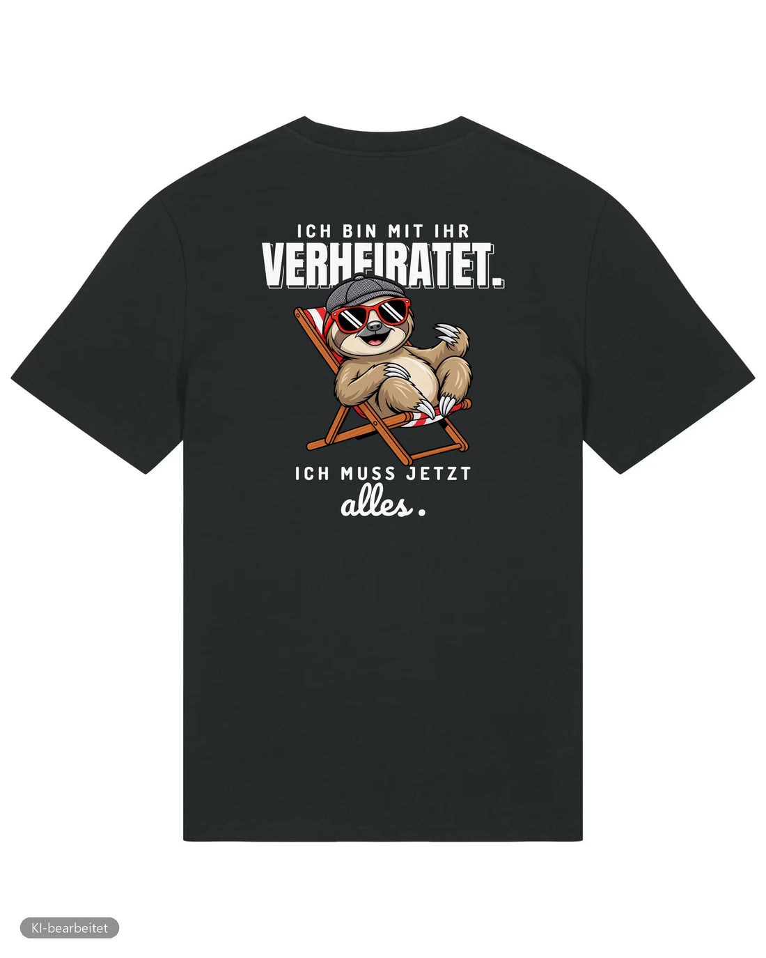In Rente, muss jetzt alles Partnerlook T-Shirts: Rückendruck, Shirt für ihn in Schwarz