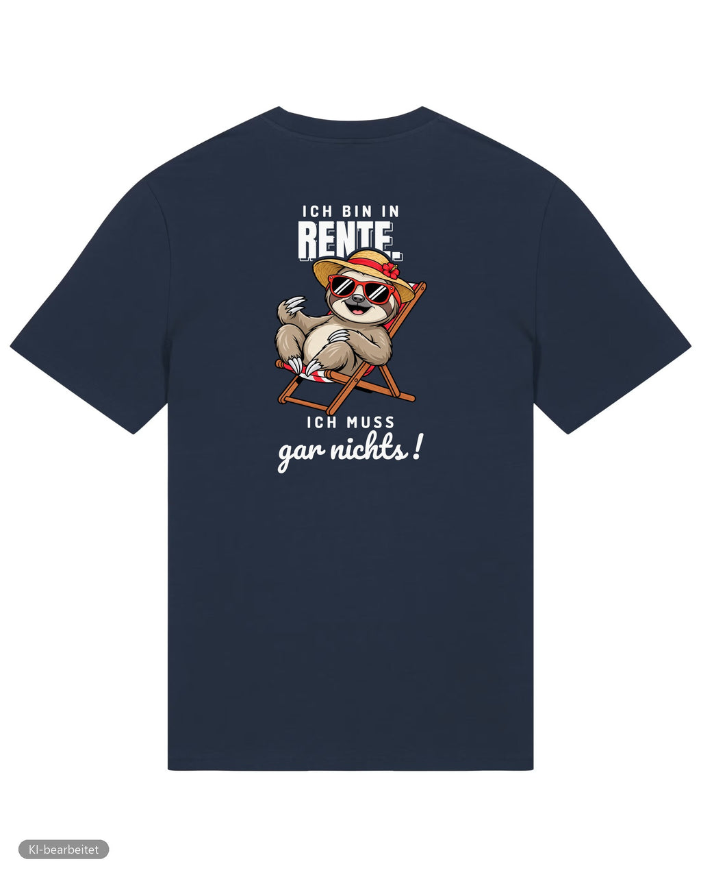 In Rente, muss jetzt alles Partnerlook T-Shirts: Rückendruck, Shirt für sie in Navy