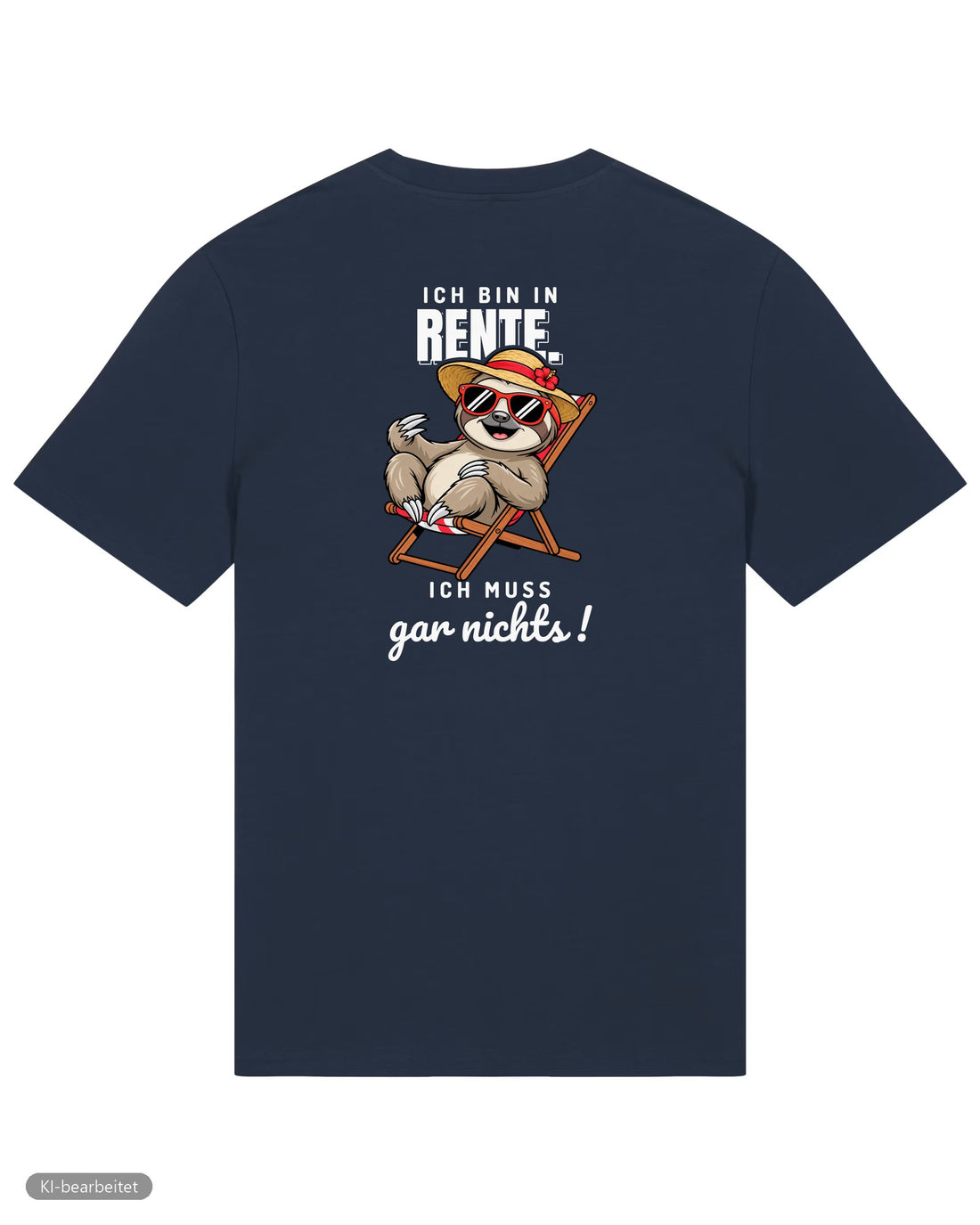 In Rente, muss jetzt alles Partnerlook T-Shirts: Rückendruck, Shirt für sie in Navy