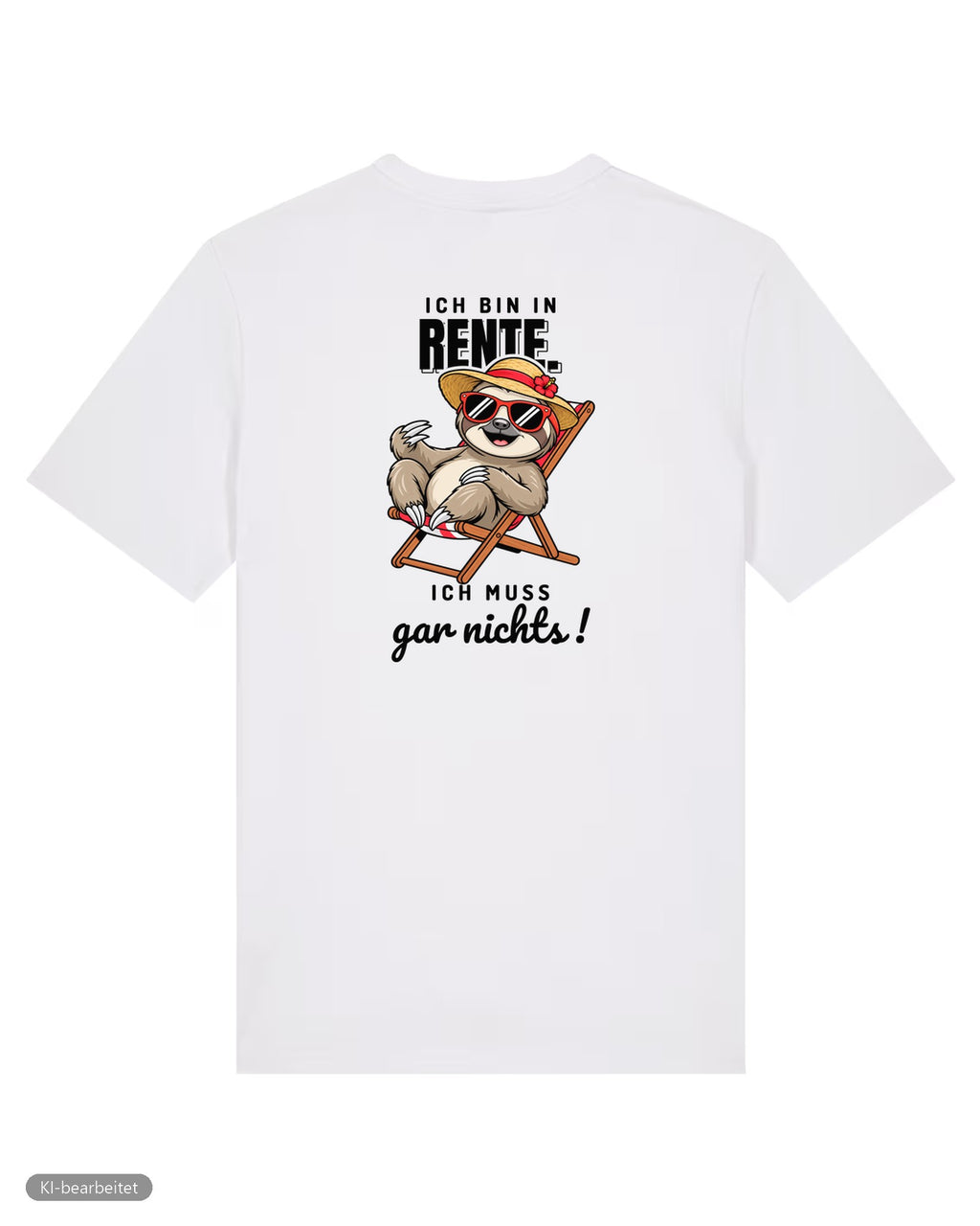 In Rente, muss jetzt alles Partnerlook T-Shirts: Rückendruck, Shirt für sie in Weiß