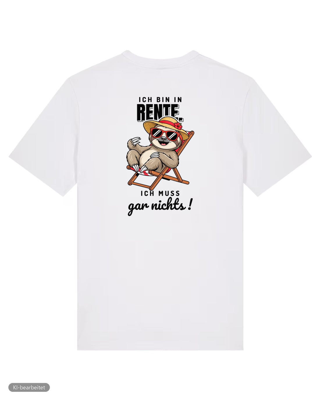 In Rente, muss jetzt alles Partnerlook T-Shirts: Rückendruck, Shirt für sie in Weiß