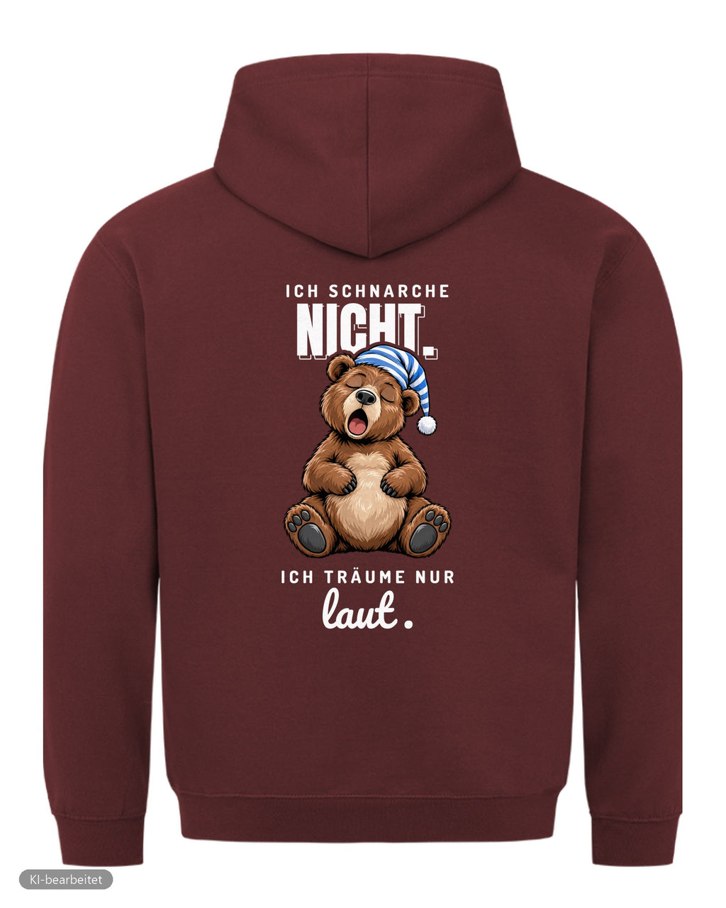 Ich schnarche nicht Partnerlook Hoodies: Rückendruck, Hoodie für ihn in Burgunder