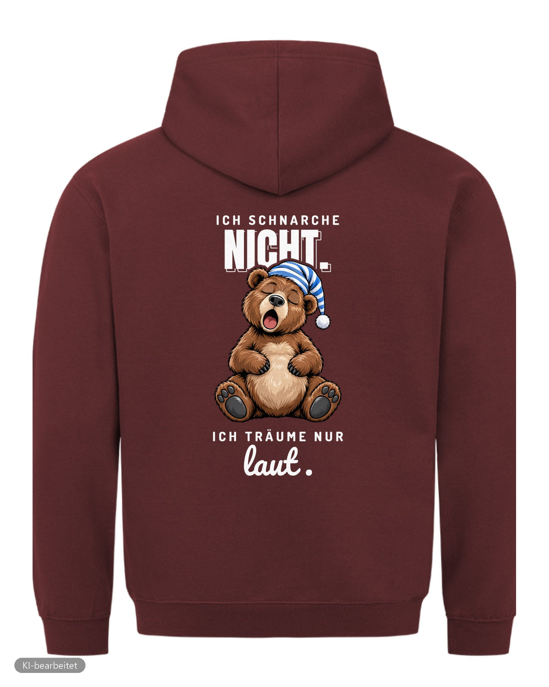 Ich schnarche nicht Partnerlook Hoodies: Rückendruck, Hoodie für ihn in Burgunder