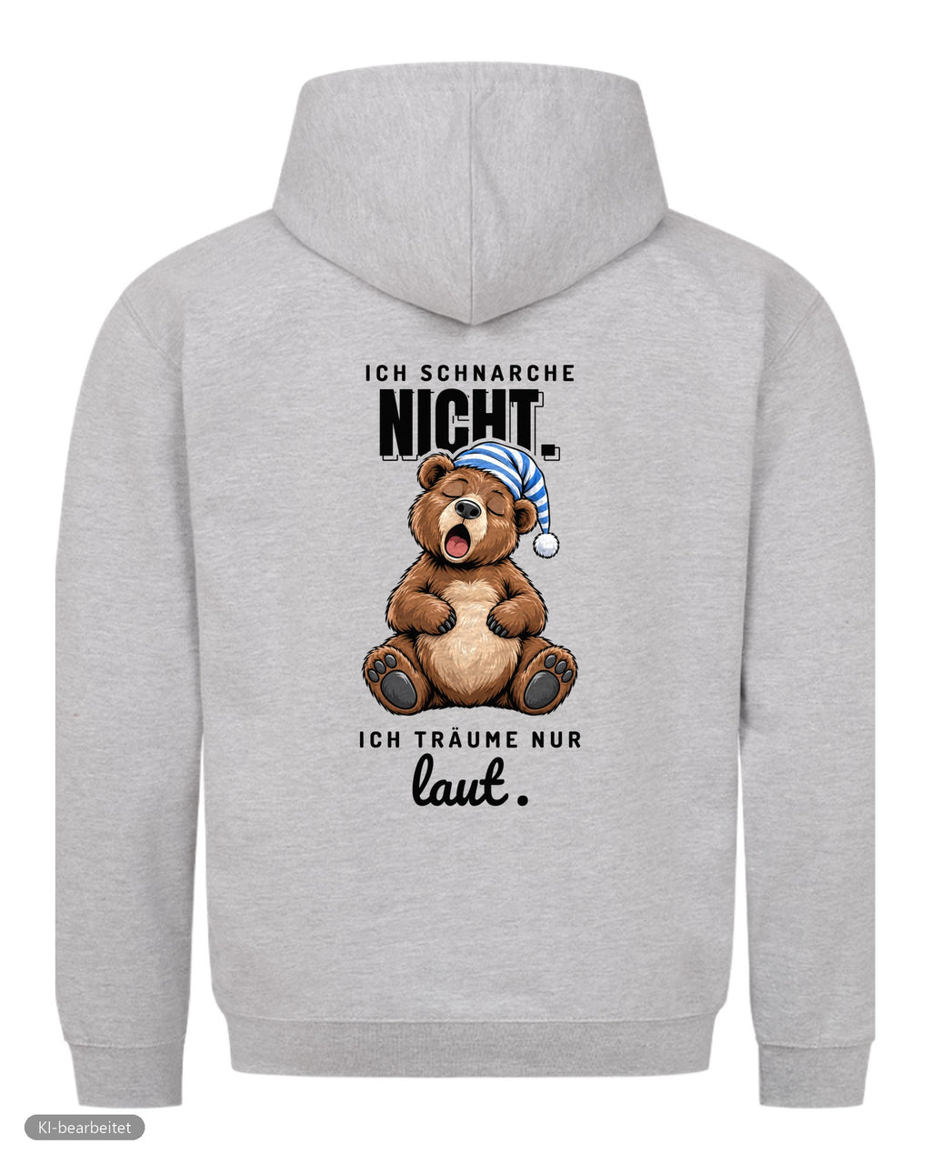 Ich schnarche nicht Partnerlook Hoodies: Rückendruck, Hoodie für ihn in Grau