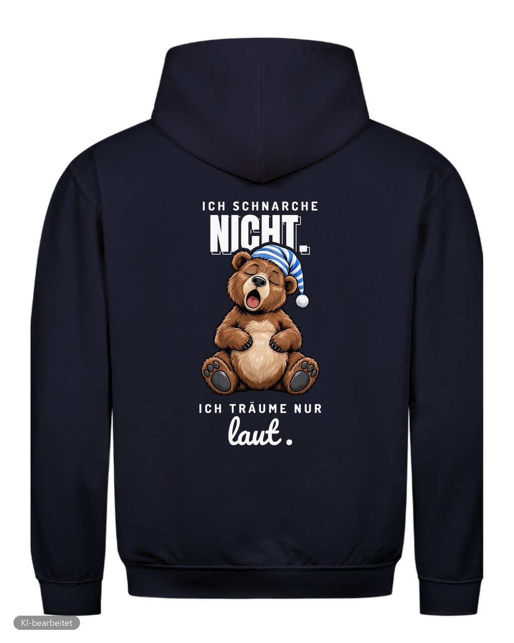 Ich schnarche nicht Partnerlook Hoodies: Rückendruck, Hoodie für ihn in Navy