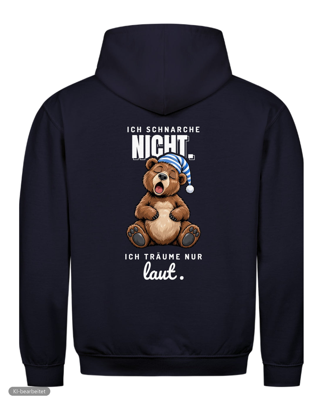Ich schnarche nicht Partnerlook Hoodies: Rückendruck, Hoodie für ihn in Navy