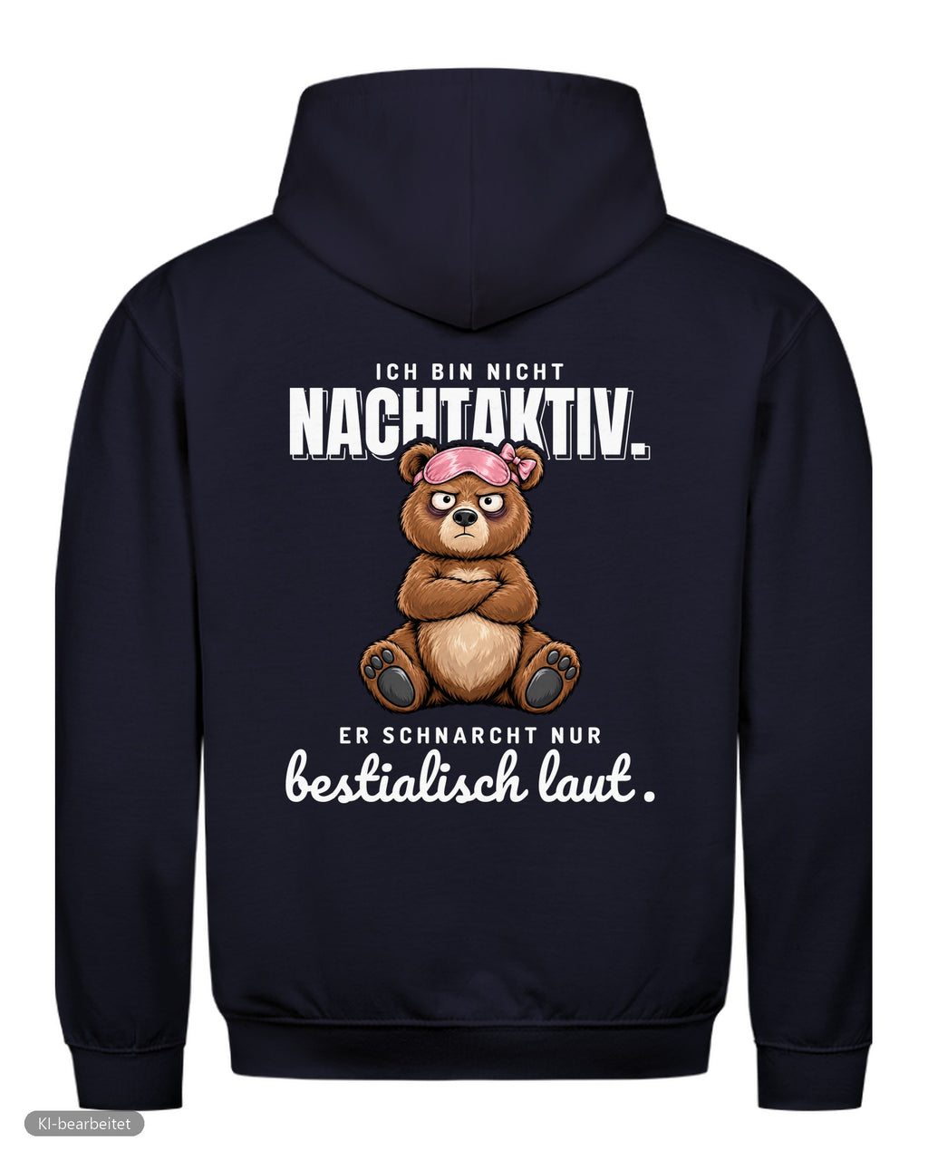 Ich schnarche nicht Partnerlook Hoodies: Rückendruck, Hoodie für sie in Navy