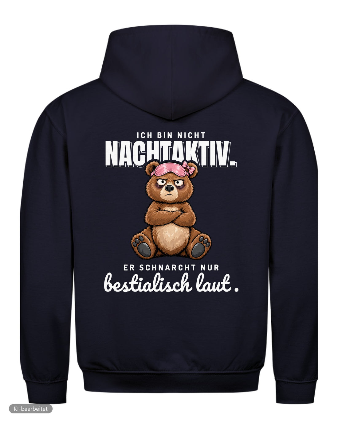 Ich schnarche nicht Partnerlook Hoodies: Rückendruck, Hoodie für sie in Navy
