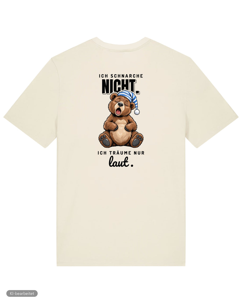 Ich schnarche nicht Partnerlook T-Shirts: Rückendruck, Shirt für ihn in Beige