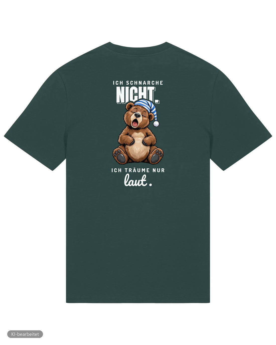 Ich schnarche nicht Partnerlook T-Shirts: Rückendruck, Shirt für ihn in Grün