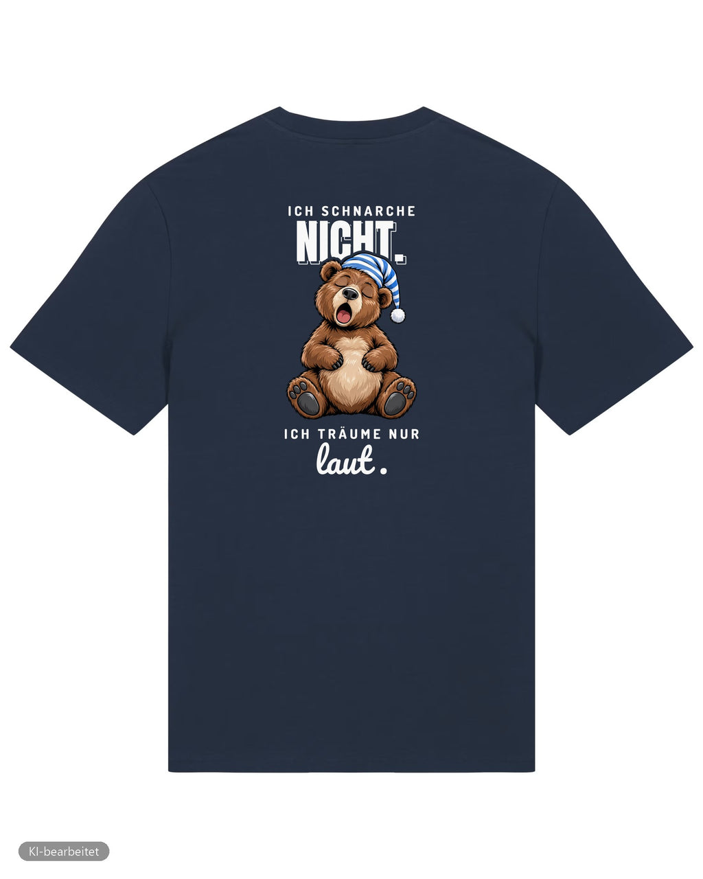 Ich schnarche nicht Partnerlook T-Shirts: Rückendruck, Shirt für ihn in Navy