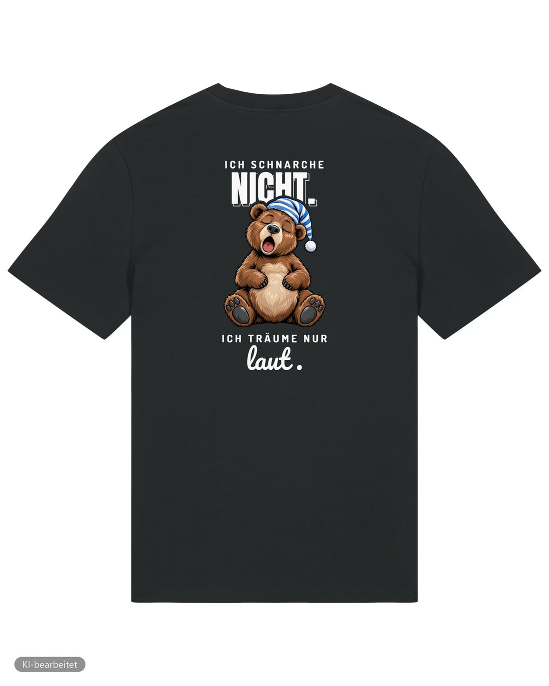 Ich schnarche nicht Partnerlook T-Shirts: Rückendruck, Shirt für ihn in Schwarz