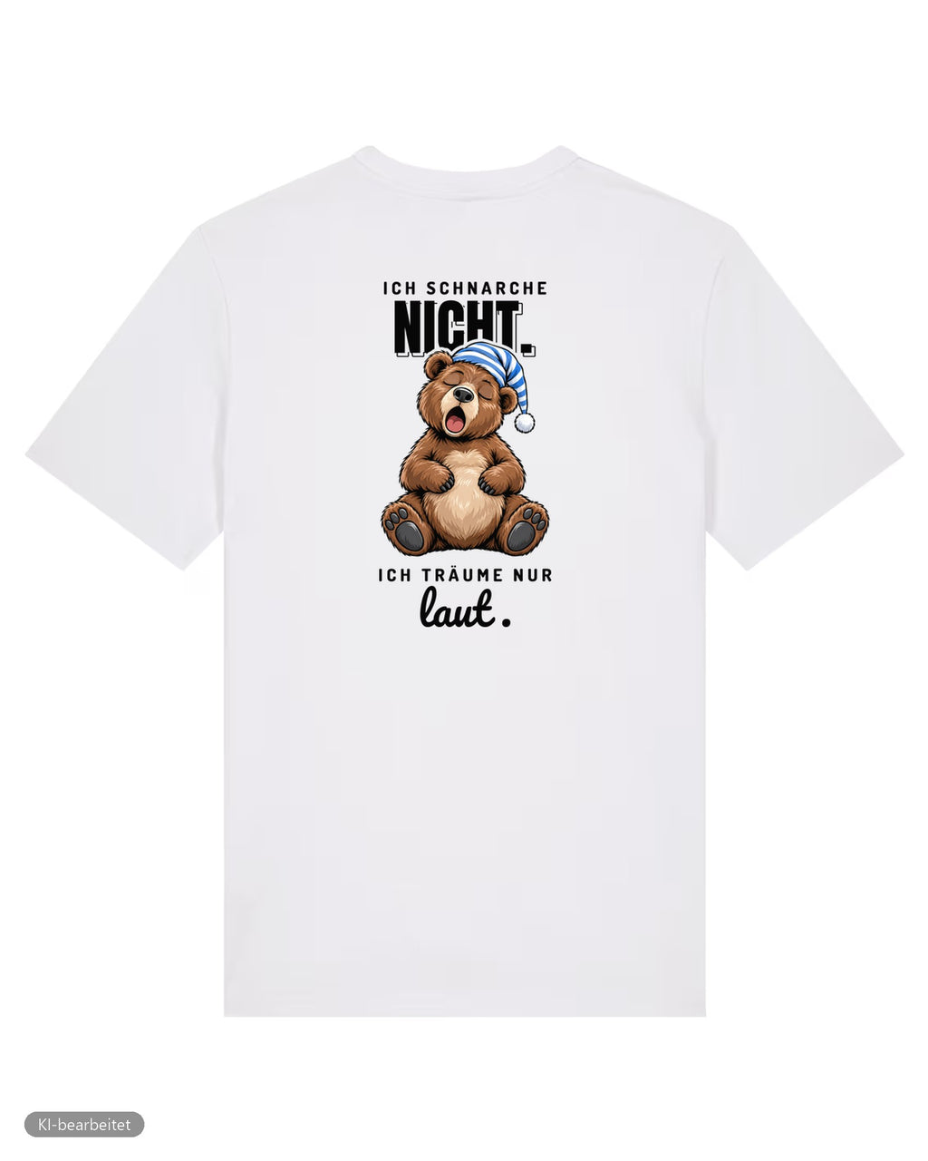 Ich schnarche nicht Partnerlook T-Shirts: Rückendruck, Shirt für ihn in Weiß