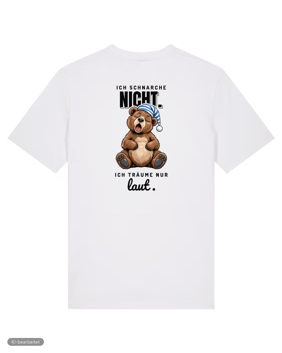 Ich schnarche nicht Partnerlook T-Shirts: Rückendruck, Shirt für ihn in Weiß